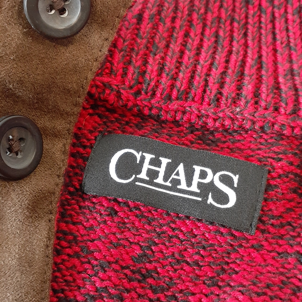 Chaps Button Collar Pullover Sweater Size Xlarge - image 3
